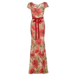 Marchesa Notte Boatneck Gown